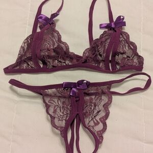 Purple Lace Lingerie Set